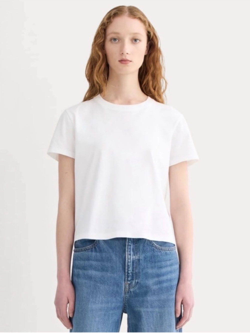 New Everlane The Organic Cotton Box-Cut Tee (No Pocket) White Size M